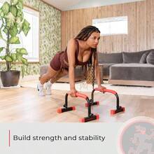 Parallette, Parallel Bars Dip Station At Home Gym Workout Equipment, L - Sit Bars Calisthenics Equipment Home. Push Ups, Dips, Handstands Gymnastics. - Lightweight - View 7
