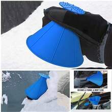 Raspador de hielo y nieve de un solo uso - Una herramienta de limpieza del parabrisas de invierno con punta cónica, mango ergonómico resistente, disponible en varios colores (verde/rojo/negro/azul) - Raspador de nieve portátil para vehículos (para hacer bolas de nieve), adecuado para parabrisas, ventanas, superficies de vidrio, artículo esencial para automóviles - Multicolor - Ver 3