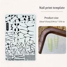 1件装SKVP美甲模板,图案包括:暗黑蜘蛛纹、蛇纹、豹纹法式、万圣节、烟花、不规则线条、心形、蝴蝶花卉等,美甲印花模板 - 彩色 - 查看 7