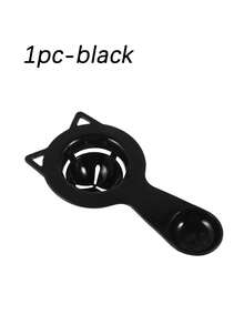 2/1pc Cat Shaped Egg Yolk Separator, Baking Dessert Egg White Egg Yolk Filter Strainer, Hollow Grooved, Multifunctional Plastic Measuring Spoon, Suitable For Baking, Cooking And Kitchen Use, Easy To Clean Kitchen Tool