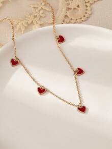 Dây chuyền trái tim tinh tế tối giản dành cho nữ - Vàng - Xem 5