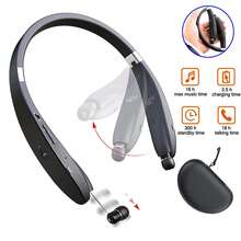Foldable Bluetooth Headset, Lightweight Retractable Bluetooth Headphones For Sports&Exercise, Noise Cancelling Stereo Neckband Wireless Headset (With Carry Case) Sleek Design, Ideal For Running & Sports - High-Quality Calls Anywhere, Wireless Earbuds, For Apple Phone, IPad, Laptops, For IOS, Android Users, Gifts For Family, Friends, Kids, Birthday,Spring, Holiday, New Year