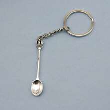 Jewelry Simple Spoon Keychain Pendant - Antique Silver - View 8