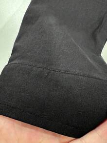 Men's Retro Vintage Coin Pattern Solid Color Roll-Up Sleeve Henley Shirt - Lightweight Breathable, Versatile Casual Wear For All Seasons - Black - View 4