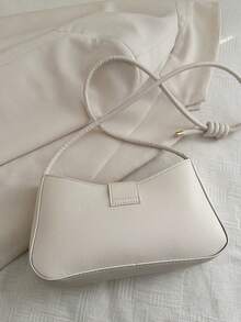 Vintage Crocodile Embossed Shoulder Bag, Women's PU Leather Underarm Bag, Fashion Designer Handbag - White - View 6