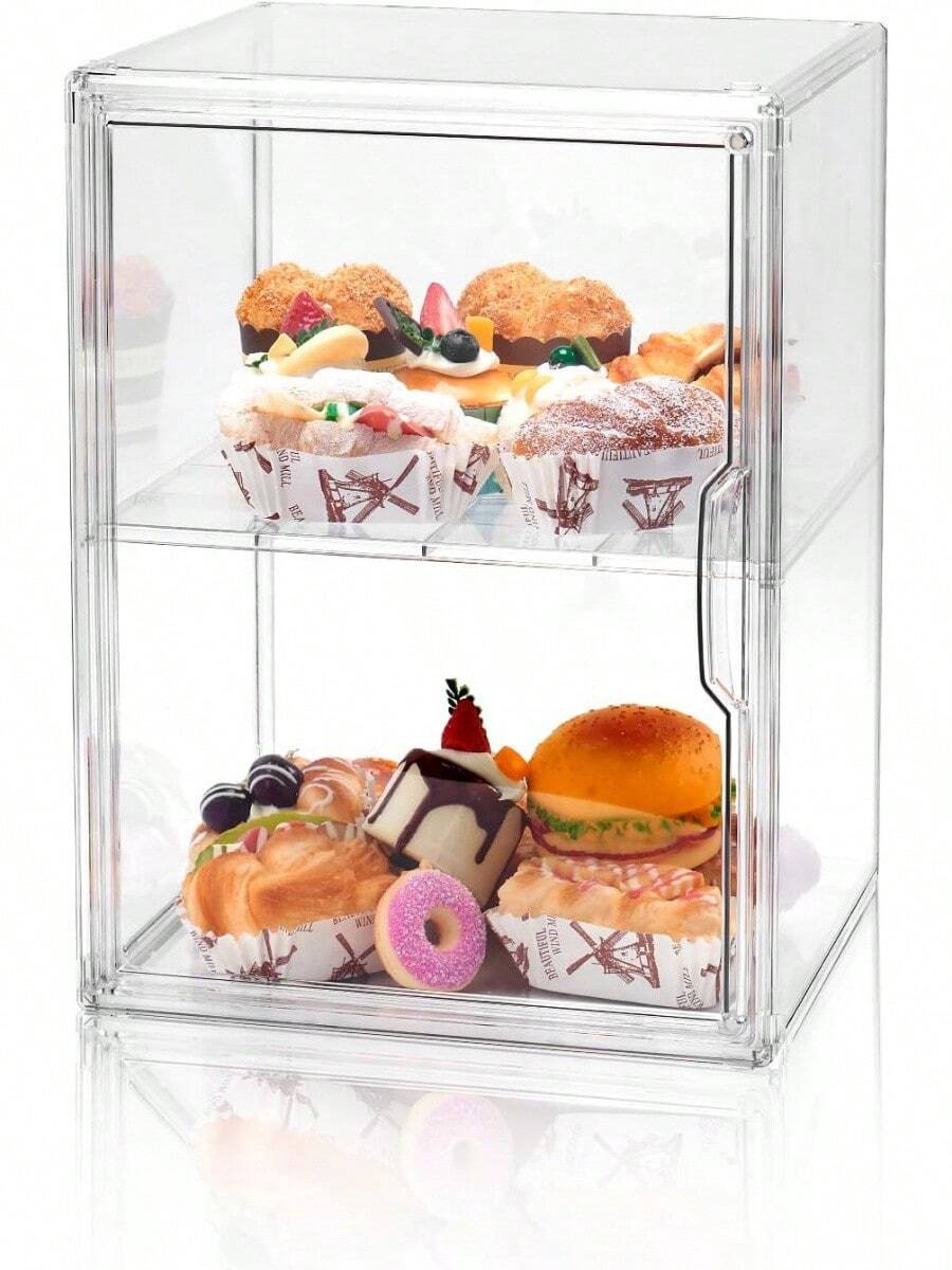 ¡RecomendadoREDDRAGON Panera para Pan Apilable Vitrina Exhibidor, Transparente Vitrina para Pan Doble Capa Vitrina de Acrilico para Guardar Pan y Bollería en la Cocina¡Top de Temporada - 1 - Ver 1