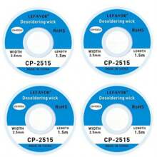 1pc 2.0mm Wide X 59.06 Inch (Approx. 1500mm) Long Professional Grade Desoldering Braid, Designed For Precision Electronics Repair. Made With 99.99% Oxygen-Free Copper Wires In Multi-Layer Braided Structure, With PTFE Anti-Oxidation Coating For Fast Heat Conduction And Efficient Solder Absorption.