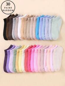 1 đôi/10 đôi/20 đôi/30 đôi/40 đôi tất mùa xuân/hè màu kẹo ngọt ngẫu nhiên, mềm mại, thoáng khí, thích hợp mặc đi học, sinh viên, tiện lợi và thời trang, unisex, có thể tùy chỉnh, thích hợp cho các bữa tiệc trong trường, mặc thường ngày, tất đôi mềm mại và thoải mái. - Nhiều màu - Xem 23
