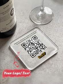Personalised Wifi QR Code Acrylic Coaster | Your Own QR Code & Logo Printed Acrylic Coaster, Wedding Logo, | Wedding Page Photos | Scanable Office Wifi, Company, Event, Family, Vacation, Keepsake, Promotional Coasters, Client| Coffee, Wine, Tea | Company, Menu, Appointment, Payment Point QR Code - Multicolor - View 4