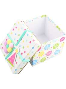 NICE LIFE 2 Stücke "Alles Gute zum Geburtstag" Geschenkbox Set mit Bommel-Schleife, bunte dekorative quadratische Boxen für Geburtstagsgeschenke