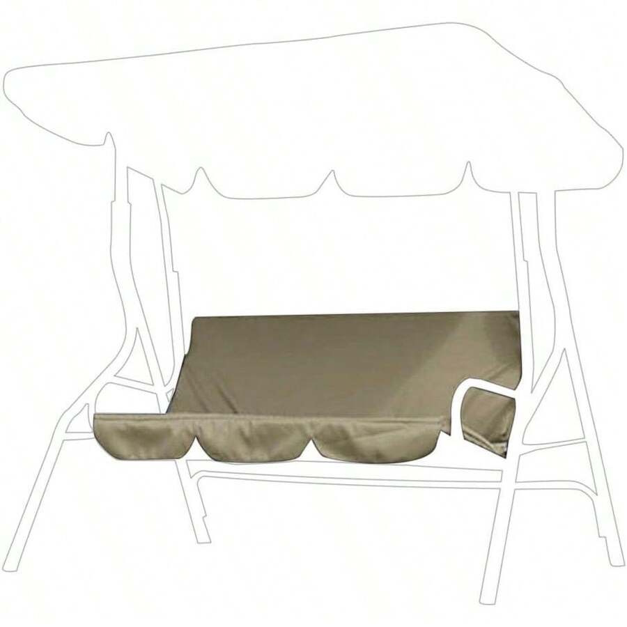 Funda de Cojín para Columpio de 3 Asientos, Cubierta Impermeable del Asiento del Columpio Fundas Cojines y Almohada para Exteriores, Patio, jardín, 60 x 20 x 20 Pulgadas (Beige) ZZ5G - Beis - Ver 1