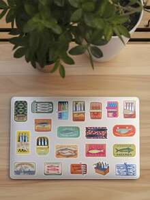 50pcs Sardines Stickers For Luggage Scrapbook Laptop Helmet Room Decor DIY Graffiti Stickers - Multicolor - View 3