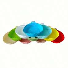 1 Silicone Air Fryer Tray Pad&Baking Pad - Non Stick 3D Circular Design, Resistant To High Temperatures Up To 356 ° F, Evenly Distributed Heat Suitable For Air Fryers And Ovens, Silicone (Color Random), Air Fryer Accessories, Oven Kitchen Tools - Multicolor - View 7
