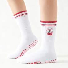 Cherry Fruit Pattern Everyday Wear Sports & Yoga Socks - Multicolor - View 4