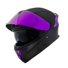 Crown Racing Helmet Modular Motorcycle Helmets, Flip-Up Model 901 - Purple - View 6