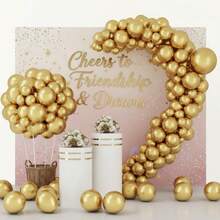 117 (1 Set) Gold Party Decoration Balloons Of Different Sizes, Balloon Wreath Arch Set, Unique Exploding Star Shaped Balloons, DIY Balloon Tree, Balloon Arch, Birthday, Wedding, Valentine's Day, Party Decoration, Festival, Wedding Balloon Bouquet, Balloon Set - Multicolor - View 4