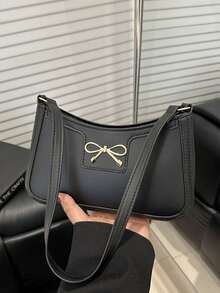 Elegant Crescent-Shaped Underarm Shoulder Bag For Women, Chic Casual Fashion, Solid Color Underarm Bag Can Be Used As Valentine's Day, Thanksgiving, Halloween,Christmas Gift. - 彩色 - 查看 9