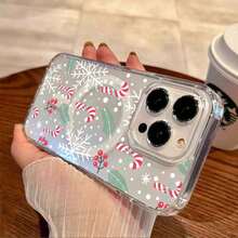 Funda magnética transparente con diseño de copo de nieve y orificio grande para carga inalámbrica. Compatible con phone 17, 16, 15, 14, 13, 12 Pro, 17, 16, 15, 14 Plus, X/XS y S22, S23, S24, S25 Ultra/Plus/FE/+. Acabado mate anticaídas. - transparente - Ver 6