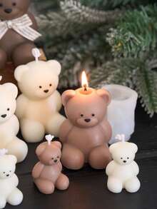 1pc Cute Cartoon Bear Candle Silicone Mold,Home Decor,Room Decor,Wedding Decor,Table Decor,Handmade Aromatherapy Candle Mold,Soap Mould,DIY Mini Bear Epoxy Resin Gypsum Mould,Gift For Woman,Birthday Gift,Best Friend Gifts,DIY Gift - Mold - View 1