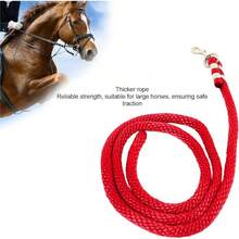 Luqeeg Cuerda de Tracción para Caballos, Caballo Lunge Línea con Broche de Presión Segura, Caballo de Alta Resistencia de Alta Resistencia Cuerda Lunge Line, Cuerda de Adiestramiento - Rojo - Ver 3