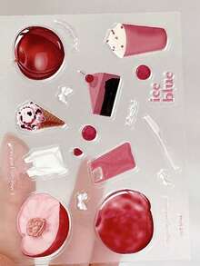 1 miếng dán 3D hình kem và thạch đào chân thực dùng để làm ốp điện thoại, cốc nước, v.v. - Nhiều màu - Xem 3