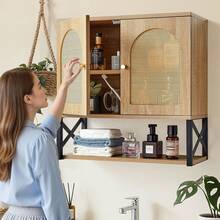 2 Cabinets, Double Hinged Doors, Engineered Wood