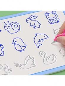 1pc Reusable 3D Groove Magic Drawing Book, Suitable For Learning Numbers And Letters, Developing Drawing Skills, Practicing Writing, Magic Practice Copybook Set, Math Workbook - Educational Handwriting Practice Kit, Christmas, Halloween Gift (Cover Color & Pattern Random)