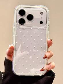 可爱简约波点手机壳，兼容 17 Pro Max、17 Pro、17 Air、17、16、15、14、13、12、11 Pro Max Plus，柔软保护后盖，送给女孩的礼物 - 白色波點 - 查看 2