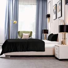 THXSILK 25 Momme Silk Bed Linen Set, 2-Piece Duvet Cover 135 X 200 Cm And 40 X 80 Cm Pillowcases, Hypoallergenic Mulberry Silk Bedding Set, Ultra Soft And Smooth, Black - Adorable Pink - View 8