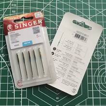 SINGER Universal Haushaltsnähmaschinennadeln, 5 Stücke/Packung - 2045 Stretch-Nadeln, sortierte Größen 10/12/14/16/18, beständiger Edelstahl, glatte Näharbeit für Stretchstoffe, DIY-Schneiderei, Bekleidungsherstellung, Frühjahrsnähen und Weihnachtsbastelprojekte - Verschiedenfarbig - Übersicht 5