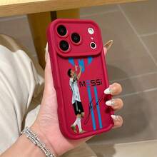 Football Star M-Messi Phone Case Compatible With IPhone 17 16e 16 15 14 13 12 11 Mini Pro Max Air X XR XSMAX 8 7 Plus Shockproof Soft TPU Back Cover, Shockproof Protective Case, High-Quality Shell, Durable Material, Casual User, Football Fan Drop-Resistant, Gifts - 混合顏色 1 - 查看 5