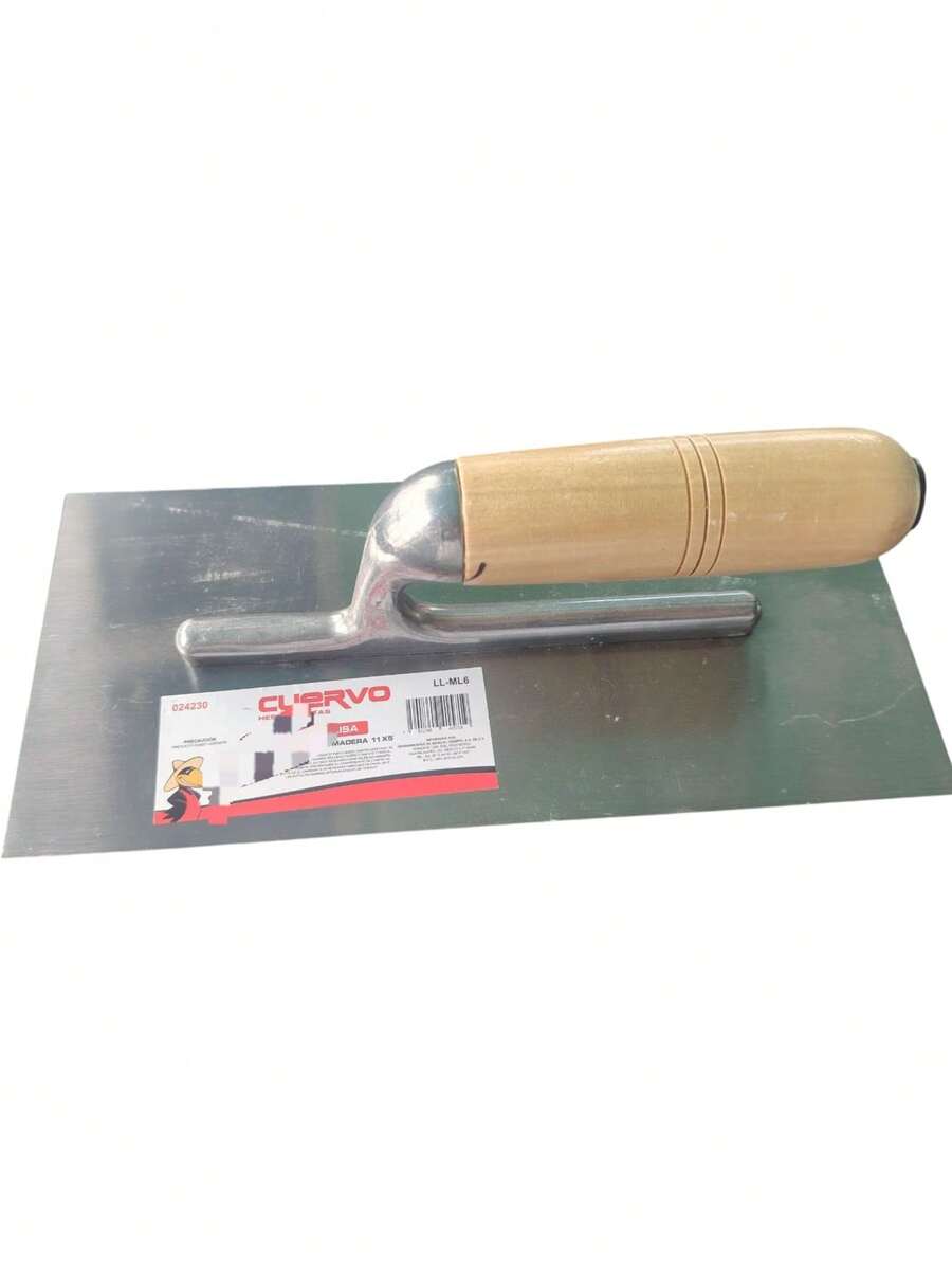 Llana lisa de 11"x5" con mango fabricado en ABS de alta resistencia, diseñada para obtener acabados uniformes y profesionales en trabajos de albañilería. Su base metálica facilita la aplicación de cemento, yeso o adhesivos, garantizando un alisado parejo y eficiente. El mango ergonómico permite un agarre firme y cómodo, ideal para uso prolongado. Herramienta práctica, duradera y ligera para trabajos de construcción o remodelación. - Gris Claro - Ver 1
