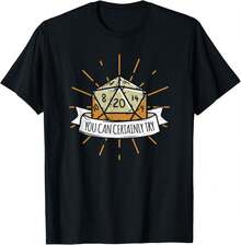You Can Certainly Try Dragon Dice Wizard Gamer Uni Adult Women's Black Modern Classic Crew Collar Short Sleeve T-Shirt,Slogan Print Round Short Sleeve Tee For Women,Unisex Cotton Casual T Shirt - 黑色 - 查看 1