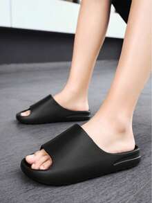 Men's Comfortable Slide Sandals, Summer Outdoor Non-Slip Thick Sole Comfortable Slippers, 2025 New Arrival Beach Sandals, EVA Material - Black - View 14