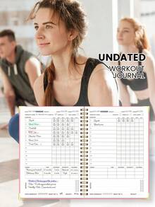 BUBU 1PC Fitness Journal Workout Planner, A5 Hardcover Workout Notebook For Daily Fitness Tracking, Goals Setting, Weight Loss, Healthy Habits, Work And Home School & Office Supplies Back To School - Pink Power - View 7