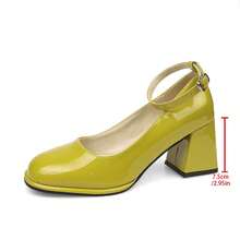 Geeyea A Pair Of Women's High Heels, Unique High Heels, Ankle Buckle Design For Easy On And Off, Beautiful Color High Heels, Uniform Dance Party Wear - 綠色 - 查看 5