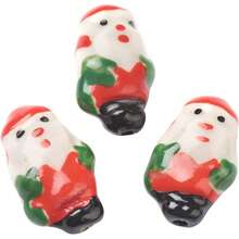 15 Piezas/Set de Cuentas Sueltas de Cerámica Tema de Santa Claus Rojo Decoración Hecha a Mano Accesorios 23x25 mm para Hacer Pendientes, Pulseras, Collares y Joyería Hecha a Mano - 1 - Ver 5