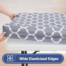 1/2/3 Sets Of Picnic Tablecloths With Bench Covers, Elastic Tablecloths For 6-Foot Tables, Polyester Tablecloths For Indoor And Outdoor Camping (30x72 Inches, Gray Moroccan) - 灰色 - 查看 7