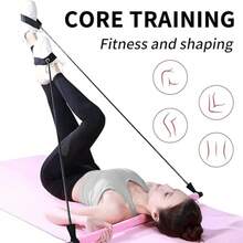 Multi-Functional Yoga Exercise Stick, Pilates Bar Set With Resistance Band - Home Fitness Equipment With Foot Rings, Portable Yoga Pull Bar, Fitness Elastic Band, Suitable For Pilates Exercises, Yoga, Home Fitness, Slimming Exercises - Gậy Pilates - Xem 3