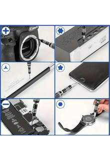 Magnetic Precision Screwdriver Set Computer Pc Phone Repair Tool Kit Metal Magnetic Manual Use Without Electricity For Mobile Phones Cameras Clocks Disassembly And Repair, Home Maintenance Versatile Tool Kit Durable Screwdriver Set - Black - View 10