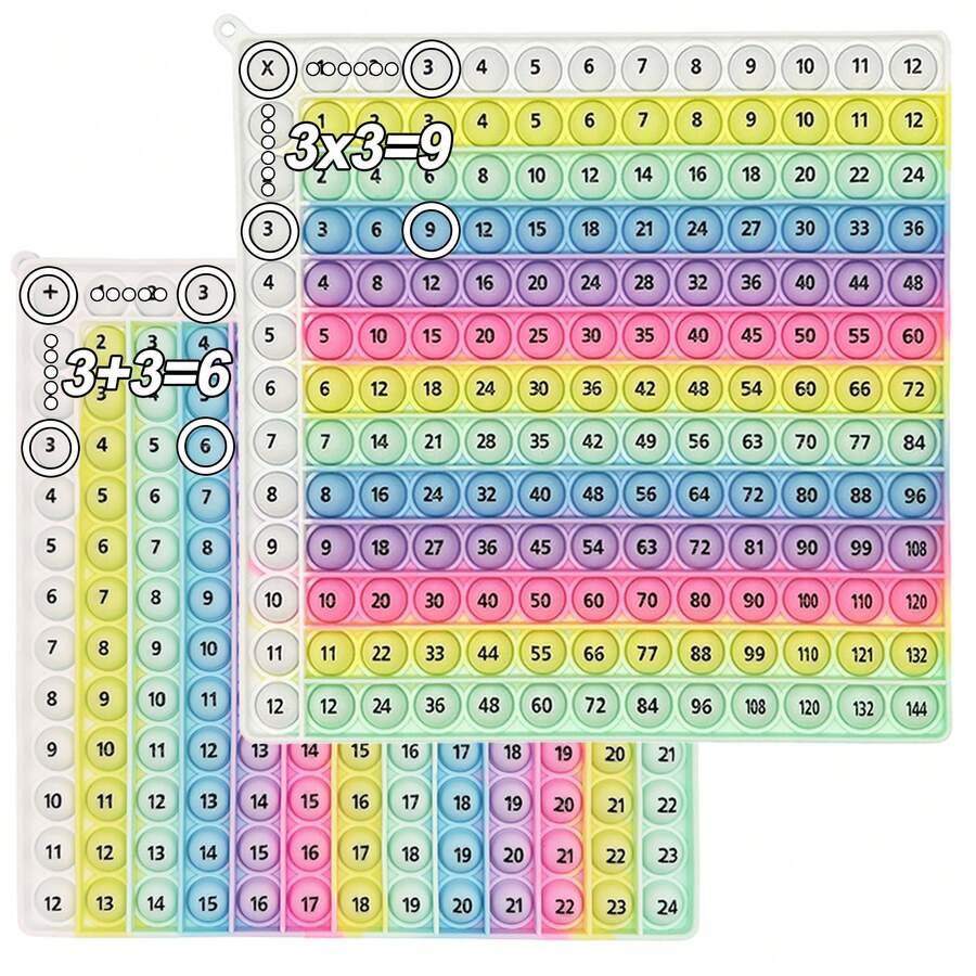 12x12 & 12+12 Multiplication & Addition Math Skills Practice Activity, Multiplication Table Math Learning Chessboard Game, Teacher Classroom Children Multiplication & Addition Teaching Tool And Educational Toy - White - View 1