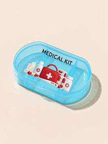 1pc Oval-Shaped Pill Box, Letter Printed, 3-Compartment Portable Pill Case, Mini Storage Box, Personalized Creative Gift, Suitable For Travel, Outdoor Activities, Purse, Pocket, Unique Design Travel Storage Box, Medicine Organizer - Multicolor - View 10
