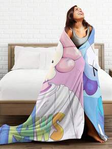 Kawss Kawaii Kaw Blanket The Ultimate Anime Fan Gift - Luxuriously Soft Flannel Blanket, Cartoon Printed Throw For Home, Camping, Travel, Perfect For Christmas & Birthdays - Black - View 5