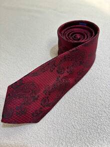 Ties For Grooms And Groomsmen At Weddings, Conferences And Other Events. Colorful Slim (5.5cm) - 酒紅色 - 查看 2