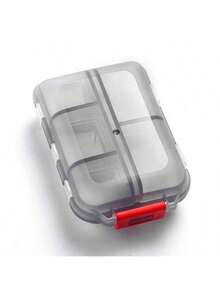 1pc Dual Layer Small Pill Box, Portable Pill Organizer With 10 Compartments, Transparent Sealed Medicine Storage Box
