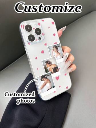 1pc Full-Screen Heart Graphic Customized Transparent Colorful Painting Simple Shockproof Thick Phone Protective Case Printed Compatible With Iphone 17/17 Pro/17 Pro Max/17 Air/16/16 Pro Max/XR/7/8 15 Pro Max/12 Pro Max/13 Pro Max/14 Pro Max 13 14 11 12P 14 P11 Soft Shell P12 Anti-Fall XS.XR /78P.78GES2, Suitable For A13 4G A22 A21S A51 4G A52 S22 Ultra A33 5G, Suitable For 10 Note 11 4G 11 Lite A53 TPU A14 /A23/S23 Ultra S24 A14 A15 S23 A73 S25/S25 Ultra Phone Case