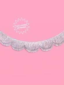 Pink Scalloped Metallic Tinsel Banner, Pink Fringe Backdrop 5.9 Ft Pink Foil Fringe Garland, Fringe Banner - Layered Party Tinsel Garland For Party Banners Bachelorette Decorations, Birthday Photo Booth Backdrop, Happy Birthday Decor, New Year Party Decor, Bridal Shower Wicked Banner,Valentines Decor - Multicolor - View 10