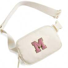 Minimalistyczna, haftowana saszetka biodrowa z napisem, materiał nylonowy, odpowiednia do uprawiania sportów na świeżym powietrzu, fitnessu w pomieszczeniach, torby na klatkę piersiową do wypoczynku, sportu, fitnessu, biegania i aktywności na świeżym powietrzu, do przechowywania sprzętu