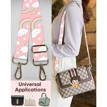 Correa de repuesto ancha para bolso cruzado, correa de hombro ajustable para bolso (Lindas estrellas arcoíris) - Lindas estrellas arcoíris - Ver 7