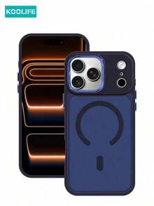 1pc Koolife Skin-Friendly Electroplated Matte Magnetic Protective Case, Anti-Slip Anti-Drop, Skin-Friendly Matte, Ultra-Thin Hard Shell, PC+TPU, Compatible With IPhone 17 ProMax/17/17 Pro/17 Air/16/16 Pro/16 Plus/16 ProMax/11/11 Pro/11 ProMax/12/12 Pro/12 ProMax/13/13 Pro/13 ProMax/14/14 Plus/14 Pro/14 ProMax/15/15 Pro/15 Plus/15 ProMax/16/16 Pro/16 Plus/16ProMax/17/17 Pro/17 Plus/17 ProMax,GIF-FOR-YOU - 藍色 - 查看 10